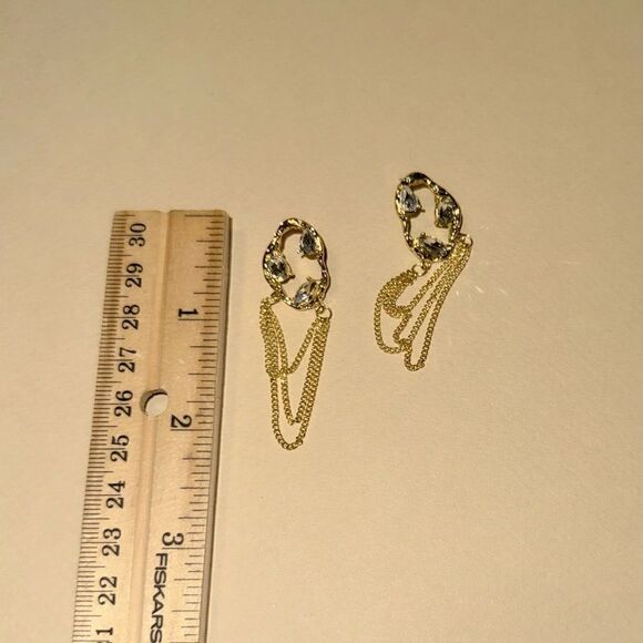 Chain drop earrings N851 - Picture 3 of 3